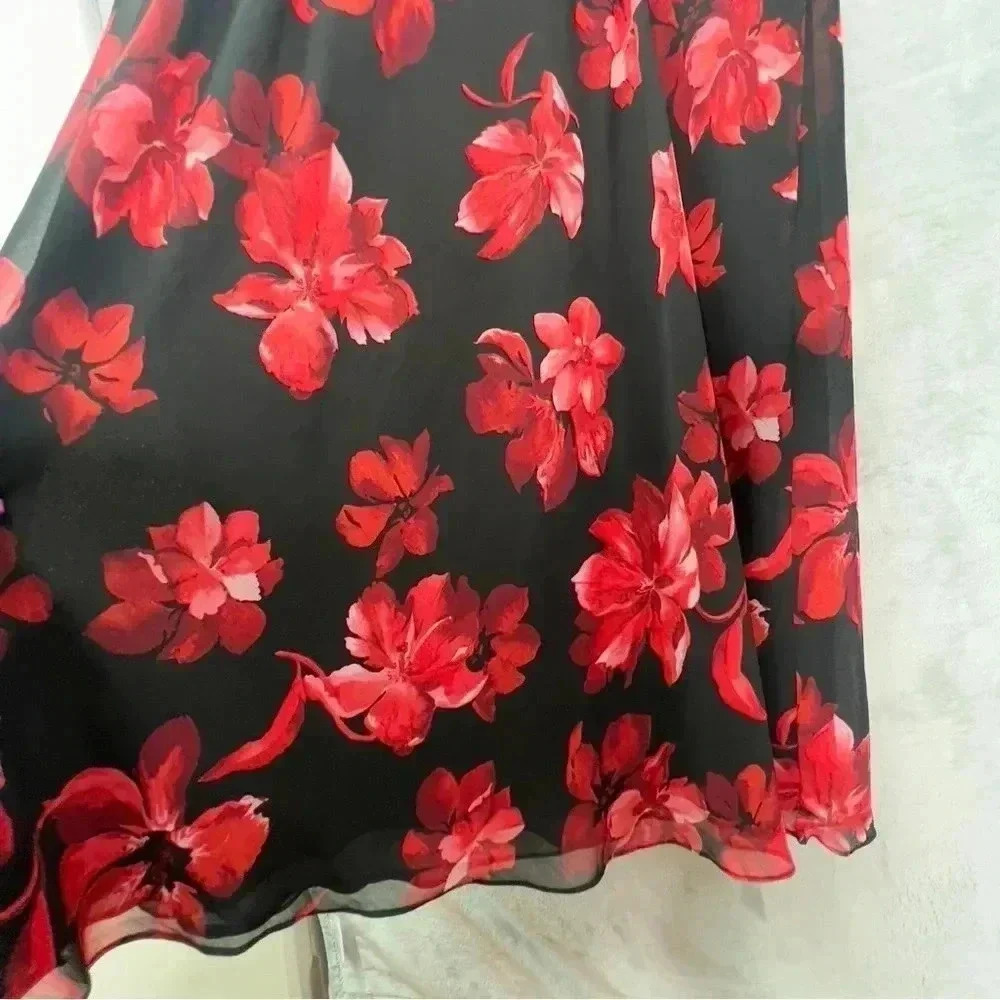 Studio‎ I Floral Chiffon Flowy Round Neck Sleeveless Romantic Maxi Dress Sz 22WP - Picture 4 of 10